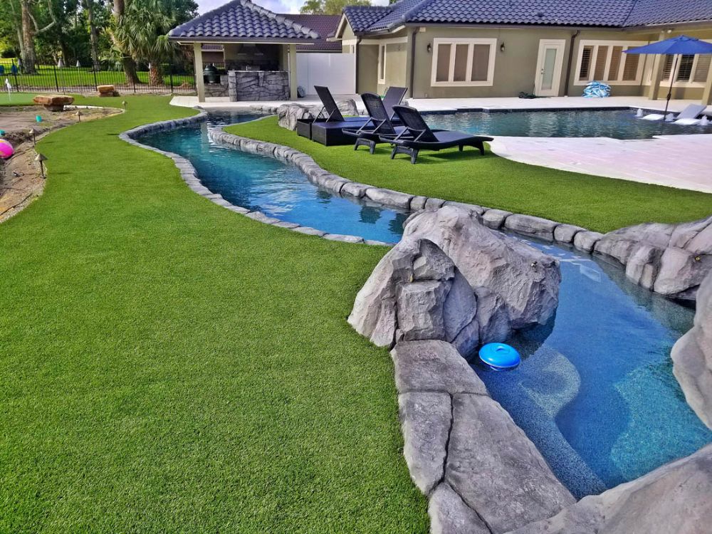 Landscape design on pool area